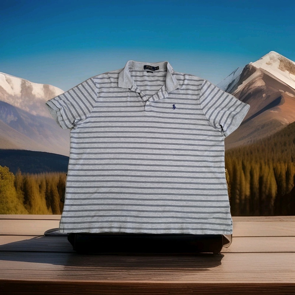 🐎Polo Ralph Lauren Shirt Mens XL Striped Classic Fit Polo Pony Logo Golf Preppy